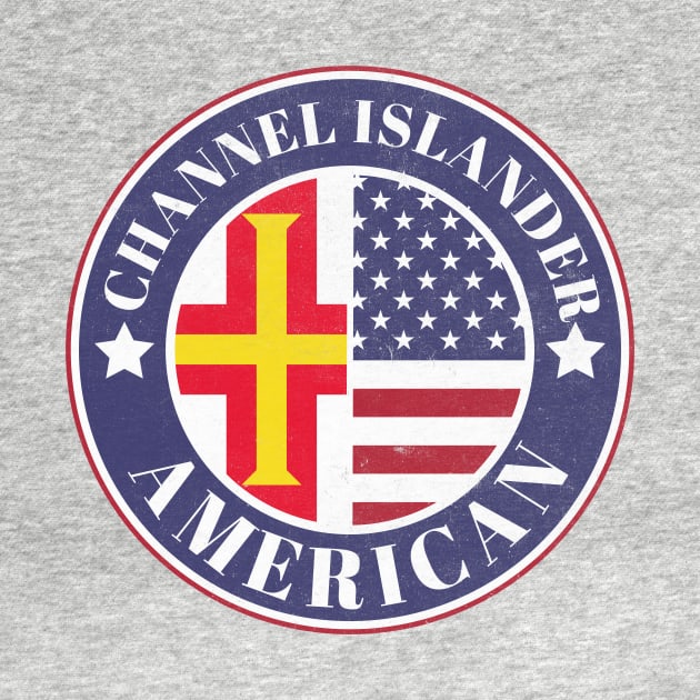 Proud Channel Islander-American Badge - Guernsey Flag by Yesteeyear